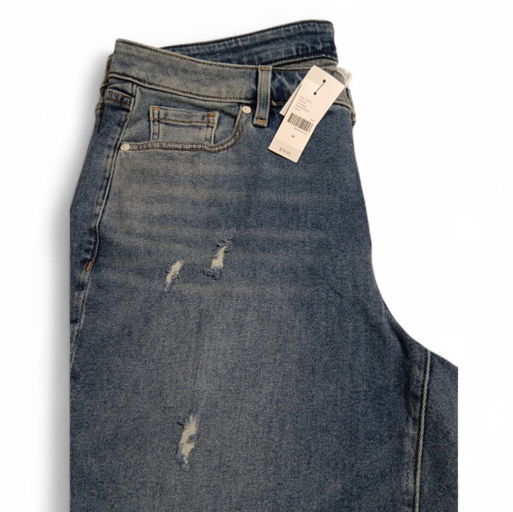 Lane Bryant Girlfriend Crop Mid Rise, Distressed Jeans Size 16